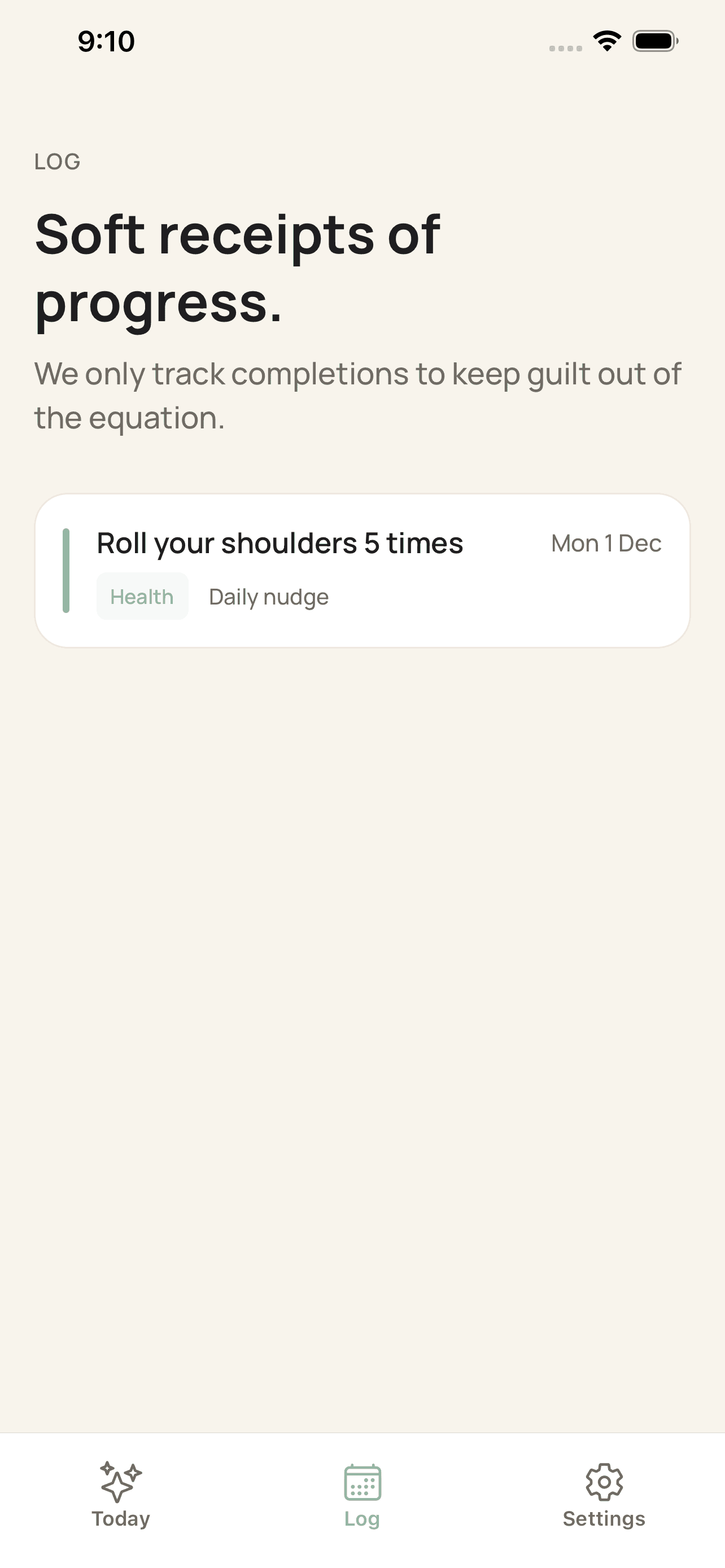 Soft receipts of progress