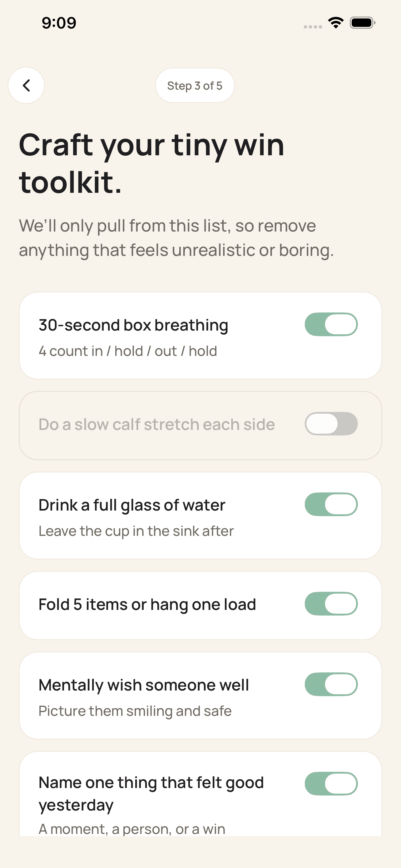 Remove what doesn't fit.