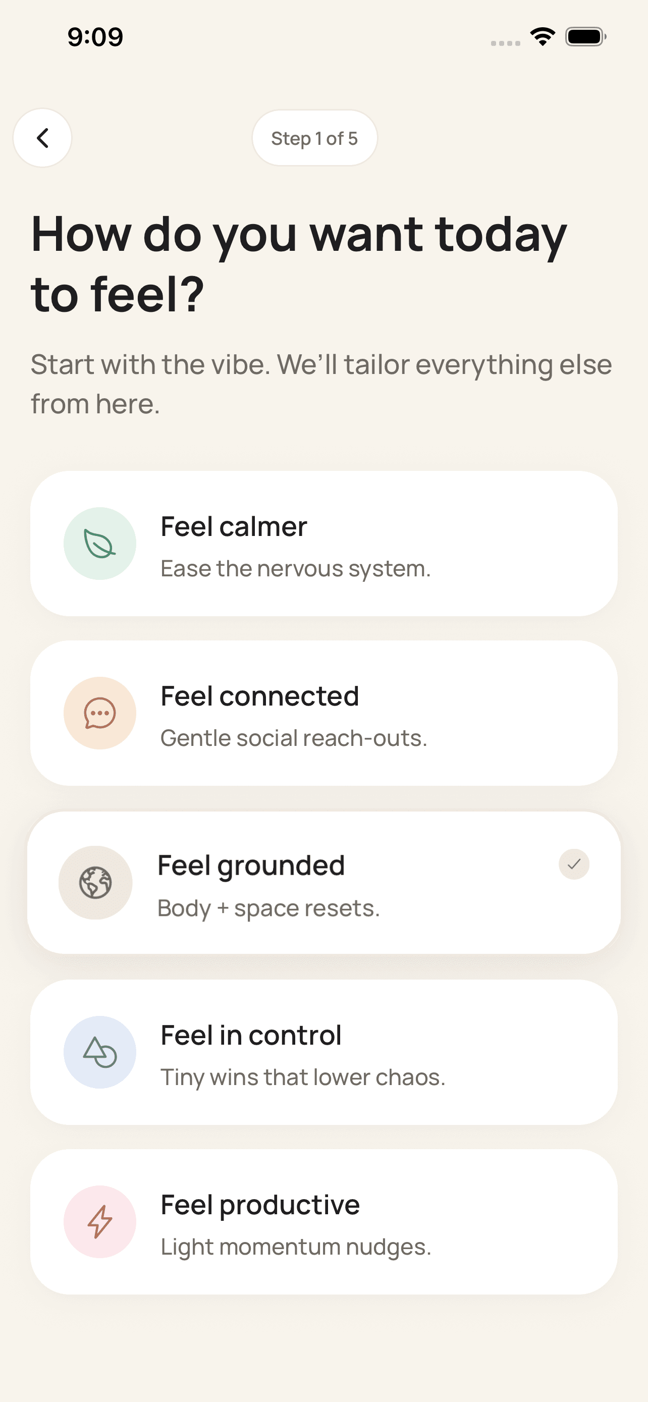 How do you want to feel?